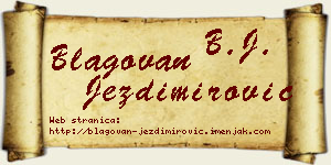 Blagovan Jezdimirović vizit kartica